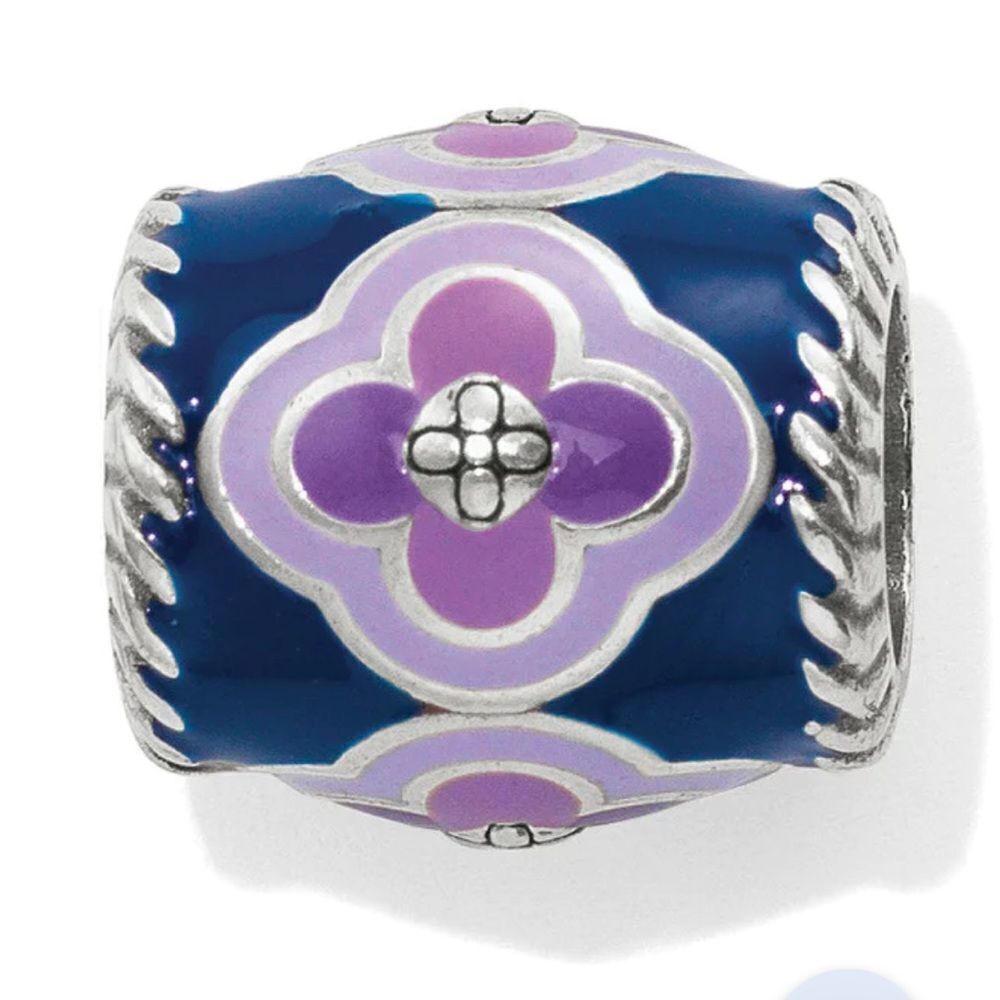 Brighton Blue and Purple Enamel Floral Bead